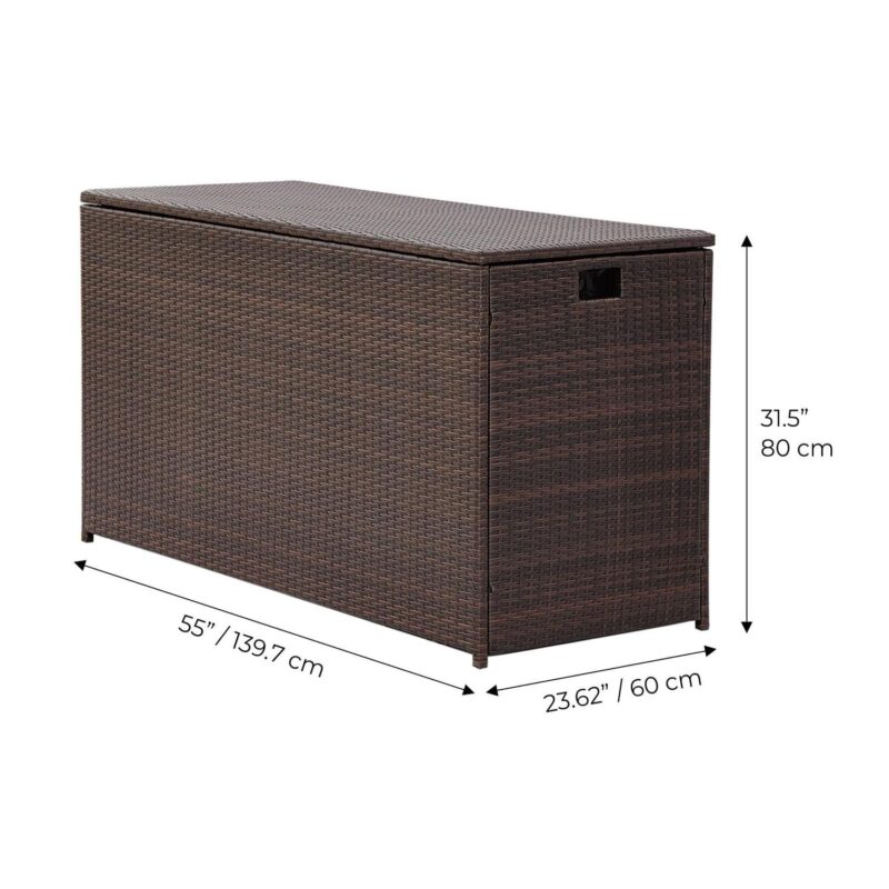 Teamson Home 154-Gallon Outdoor Storage Chest with Handles, Brown - Image 6
