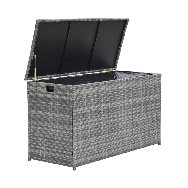 Teamson Home Outdoor PE Rattan and Wicker 154-Gallon Storage Box