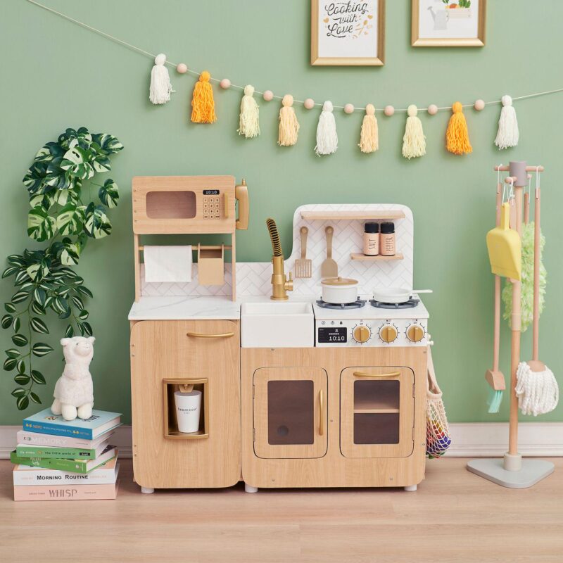 Teamson Kids 14-Piece Cyprus Wood Play Kitchen Playset - Image 3