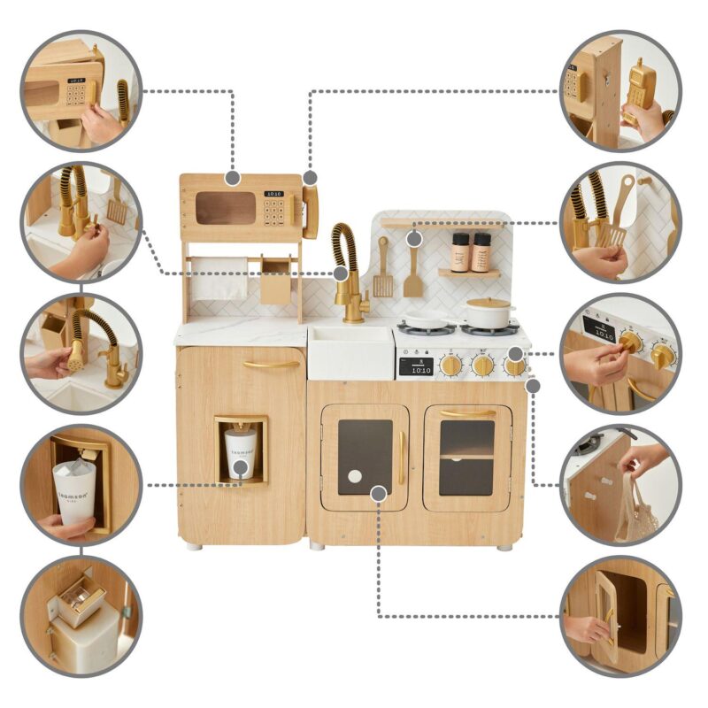 Teamson Kids 14-Piece Cyprus Wood Play Kitchen Playset - Image 4