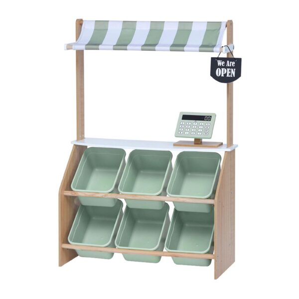 Teamson Kids Farmers Market Stand Playset and Storage