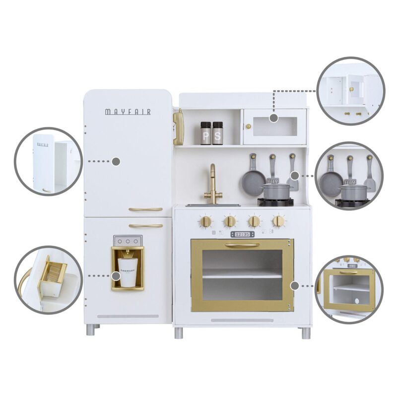 Teamson Kids Little Chef Mayfair Retro Play Kitchen - White - Image 2