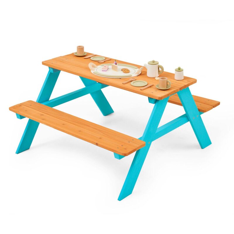 Teamson Kids Outdoor Picnic Table and Bench Set - Image 5