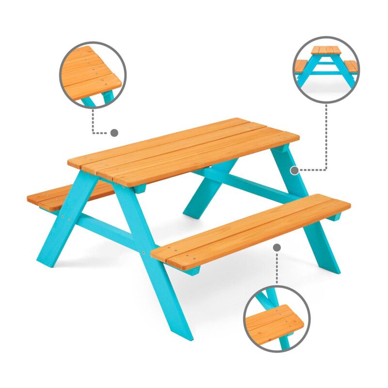 Teamson Kids Outdoor Picnic Table and Bench Set - Image 2