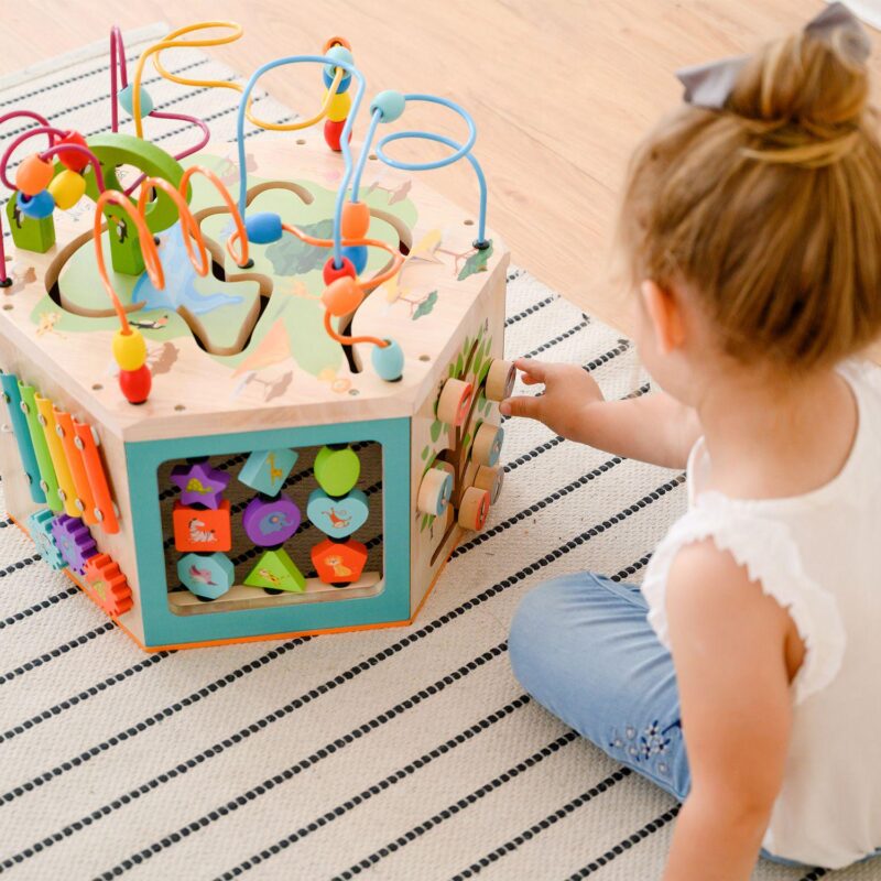 Teamson Kids Preschool Play Lab Large Wooden Activity Learning 7-Sided Cube - Image 6