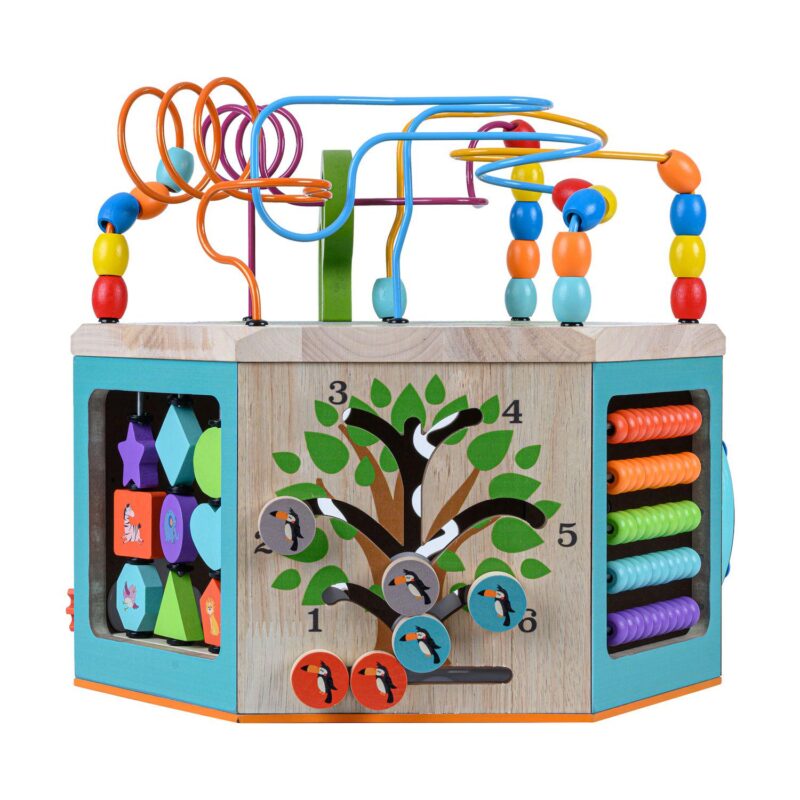 Teamson Kids Preschool Play Lab Large Wooden Activity Learning 7-Sided Cube - Image 2