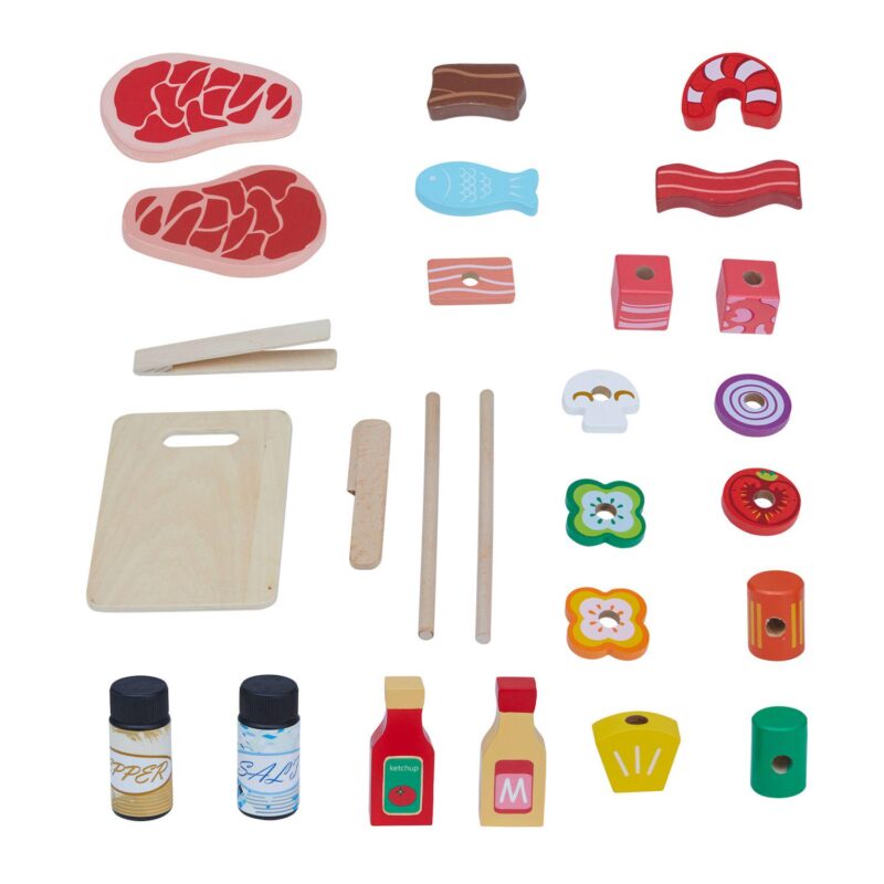 Teamson Kids Wooden BBQ Grill Play Set - Image 4