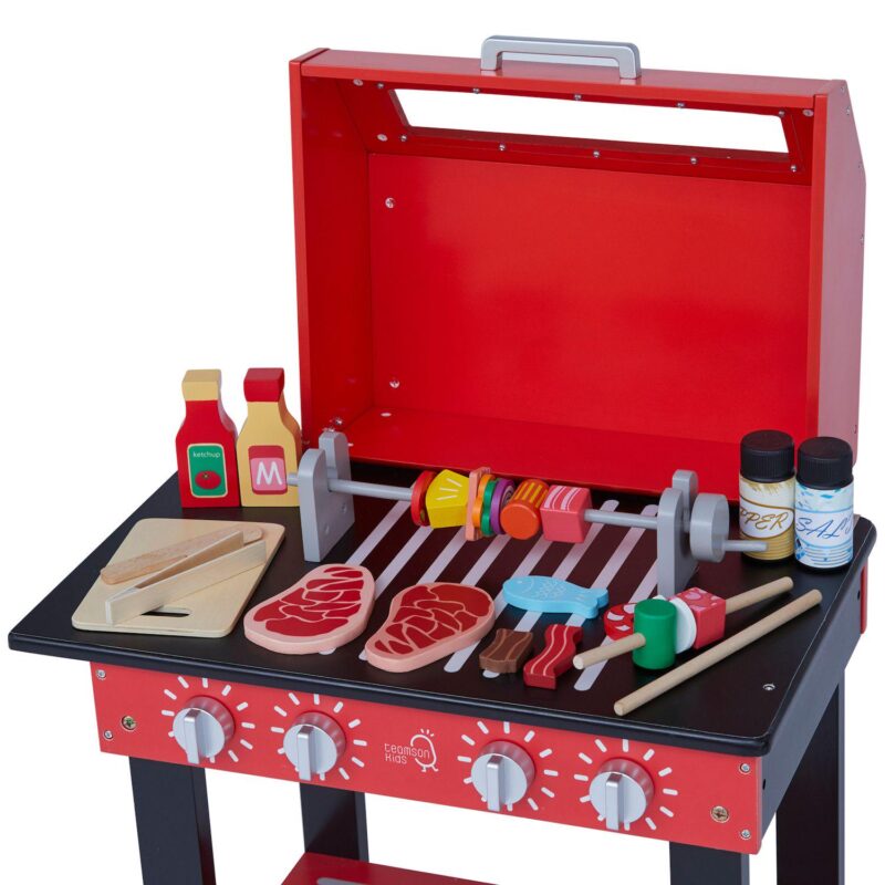 Teamson Kids Wooden BBQ Grill Play Set - Image 3