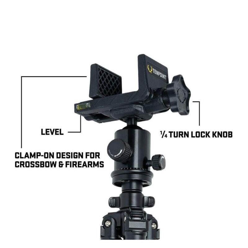 TenPoint Axis Tripod with Extendable Lightweight Body and Built-In Compass (Black) - Image 3