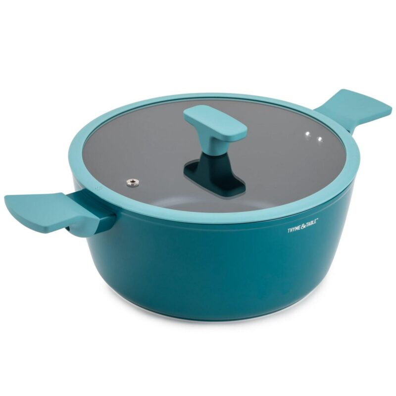 Thyme and Table Eden 12 Piece Cookware Set Non-Stick - Peacock Blue - Image 7
