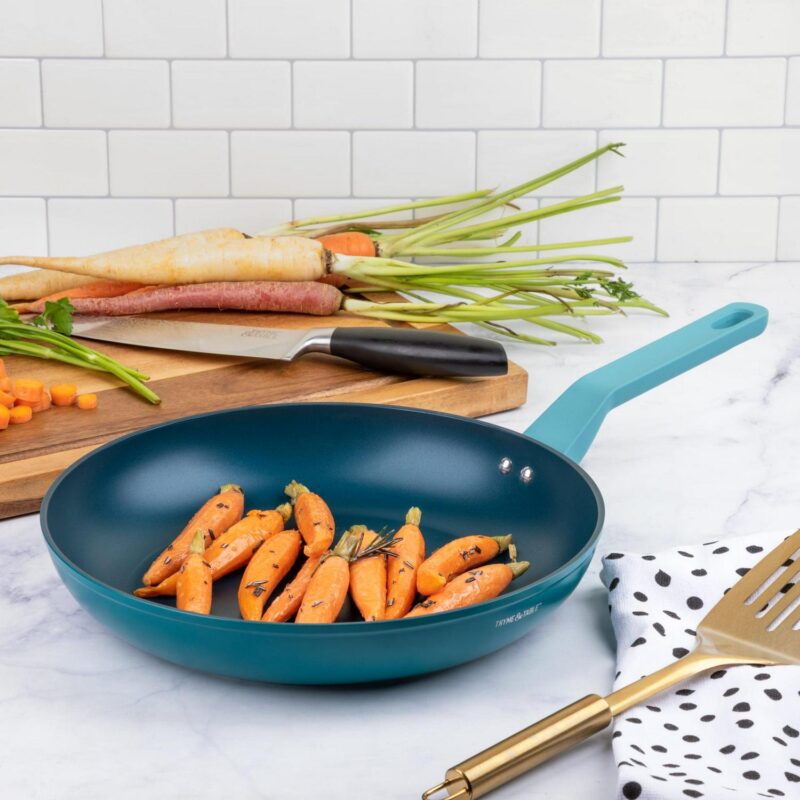 Thyme and Table Eden 12 Piece Cookware Set Non-Stick - Peacock Blue - Image 4
