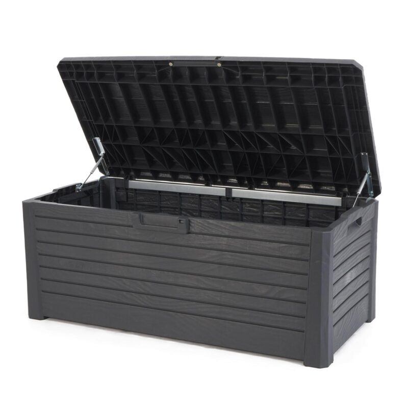 Toomax Florida Deck Patio Storage Box Bin Bench Waterproof, 145Gal (Anthracite) - Image 4