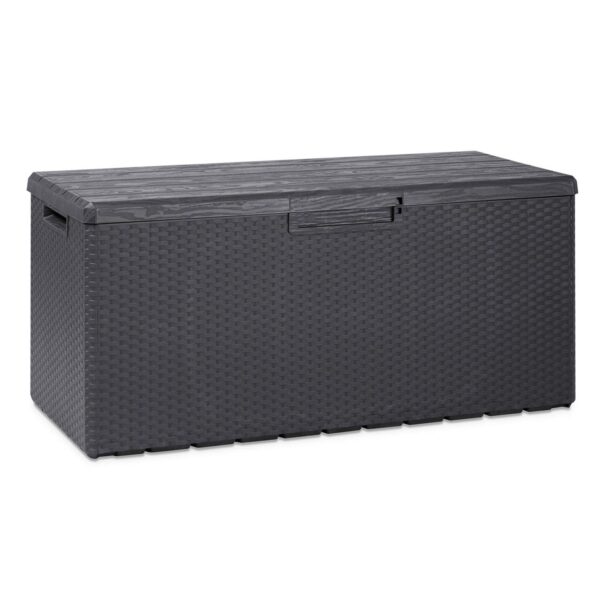 Toomax Portofino Large 90 Gallon Plastic Outdoor Storage Deck Box, Gray