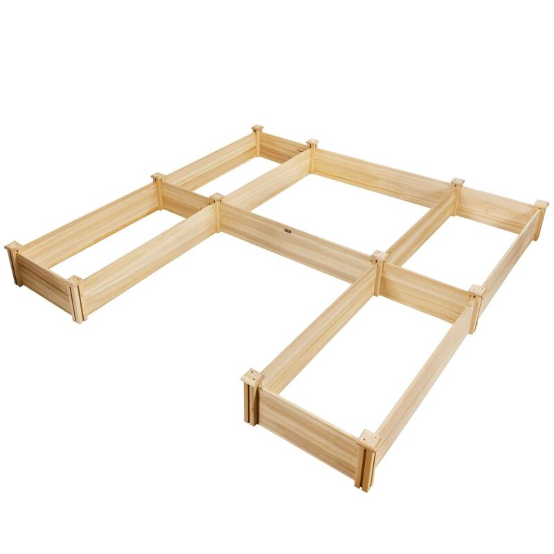 Topbuy Elevated Garden Bed U-shaped Wooden Planters Flexible Combination Suitable for Vegetable Flower Herb - Image 6