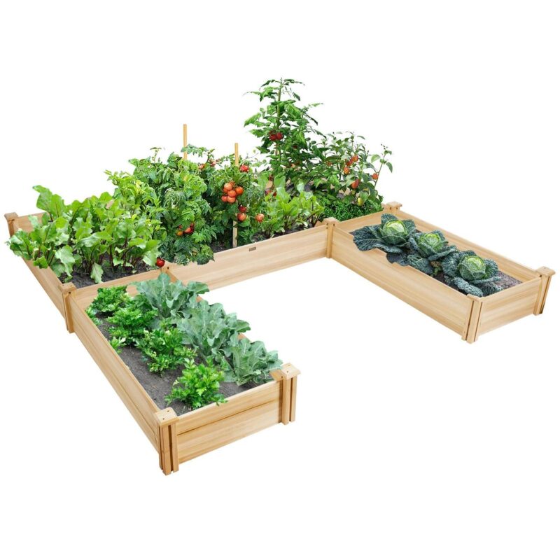 Topbuy Elevated Garden Bed U-shaped Wooden Planters Flexible Combination Suitable for Vegetable Flower Herb - Image 5