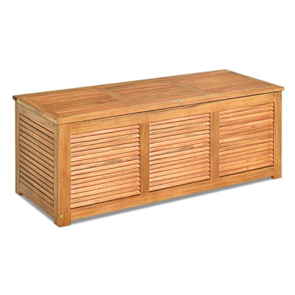 Topcobe 47 Gallon Acacia Wood Storage Bench Box for Patio Garden Deck, Outdoor Storage Box for Patio Furniture, Garden Tools