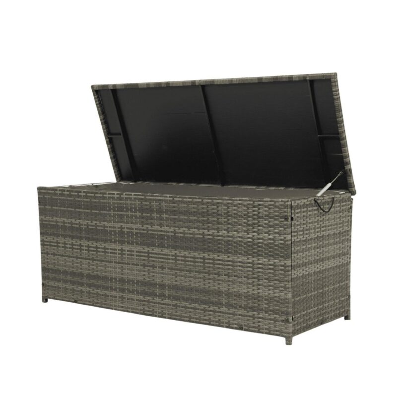Topcobe Outdoor Storage Box, 113 Gallon Wicker Patio Deck Boxes with Lid, Outdoor Toy Storage for Kids, Gray - Image 7