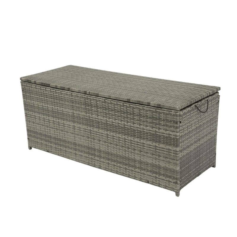 Topcobe Outdoor Storage Box, 113 Gallon Wicker Patio Deck Boxes with Lid, Outdoor Toy Storage for Kids, Gray - Image 10