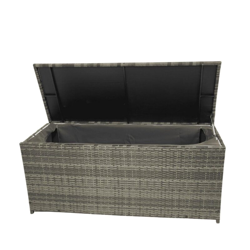 Topcobe Outdoor Storage Box, 113 Gallon Wicker Patio Deck Boxes with Lid, Outdoor Toy Storage for Kids, Gray - Image 12
