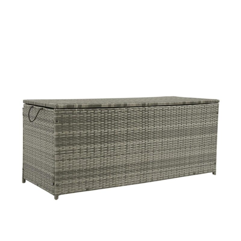 Topcobe Outdoor Storage Box, 113 Gallon Wicker Patio Deck Boxes with Lid, Outdoor Toy Storage for Kids, Gray - Image 2