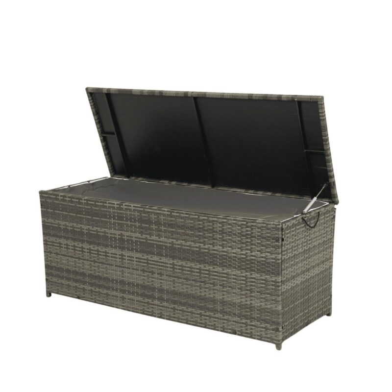 Topcobe Outdoor Storage Box, 113 Gallon Wicker Patio Deck Boxes with Lid, Outdoor Toy Storage for Kids, Gray - Image 9