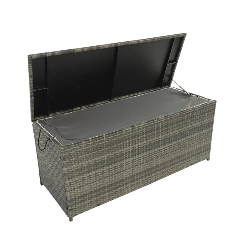 Topcobe Outdoor Storage Box, 113 Gallon Wicker Patio Deck Boxes with Lid, Outdoor Toy Storage for Kids, Gray - Image 5