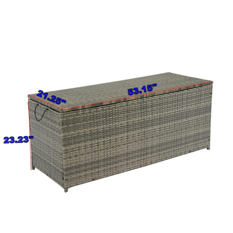 Topcobe Outdoor Storage Box, 113 Gallon Wicker Patio Deck Boxes with Lid, Outdoor Toy Storage for Kids, Gray - Image 23