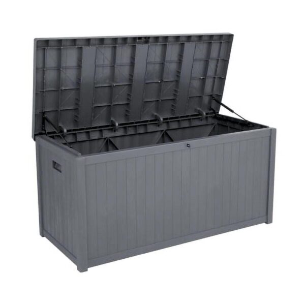 UBesGoo 113gal Outdoor Garden Plastic Storage Deck Box Grey