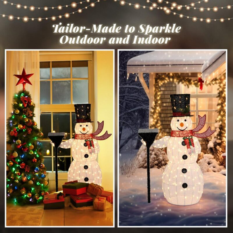 UBesGoo Top Hat Christmas Outdoor Decoration Outdoor Snowman 5FT Christmas Decorations for Home Indoor Lawn Yard - Image 4