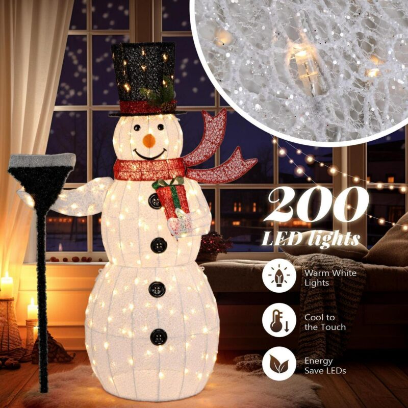 UBesGoo Top Hat Christmas Outdoor Decoration Outdoor Snowman 5FT Christmas Decorations for Home Indoor Lawn Yard - Image 2