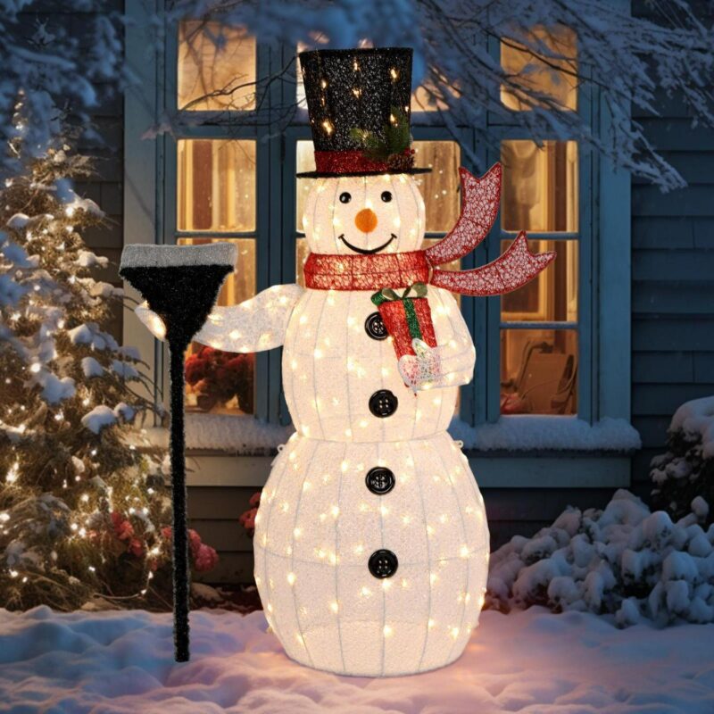 UBesGoo Top Hat Christmas Outdoor Decoration Outdoor Snowman 5FT Christmas Decorations for Home Indoor Lawn Yard