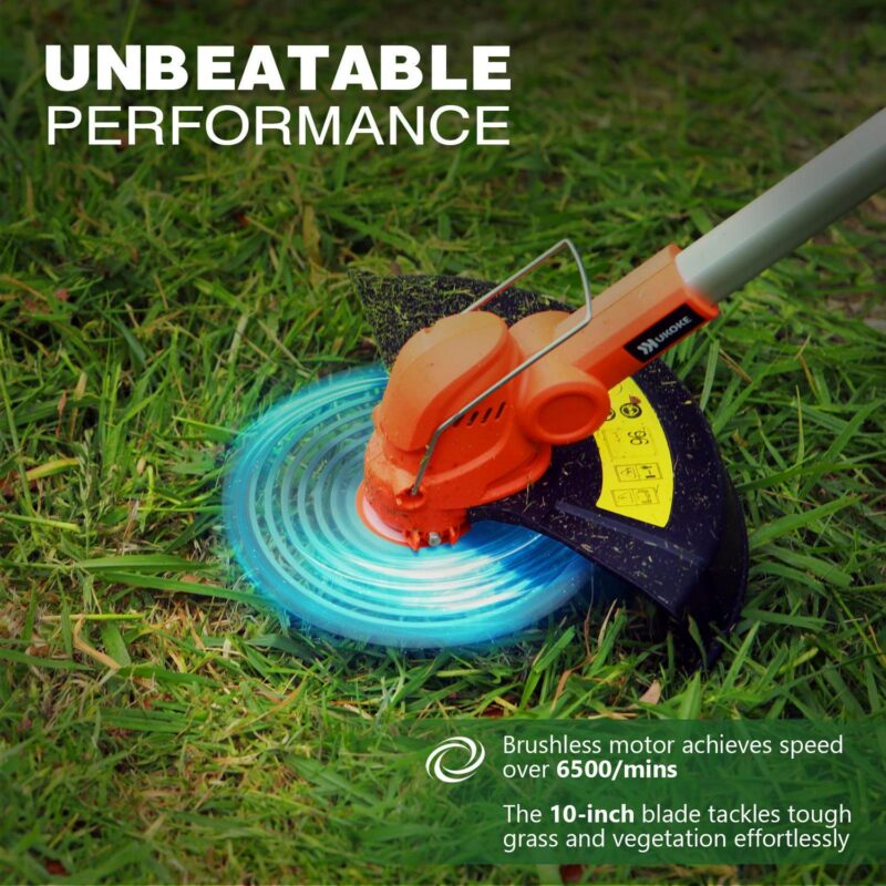UKOKE ST2308-B 40V Cordless Grass Trimmer/Brush Cutter,Interchangeable Blade, with 2.0Ah Lithium-Ion Battery and Charger | Brushless Motor | 6500 RPM No-Load Speed | Lawn Trimming and Brush Cutting - Image 5