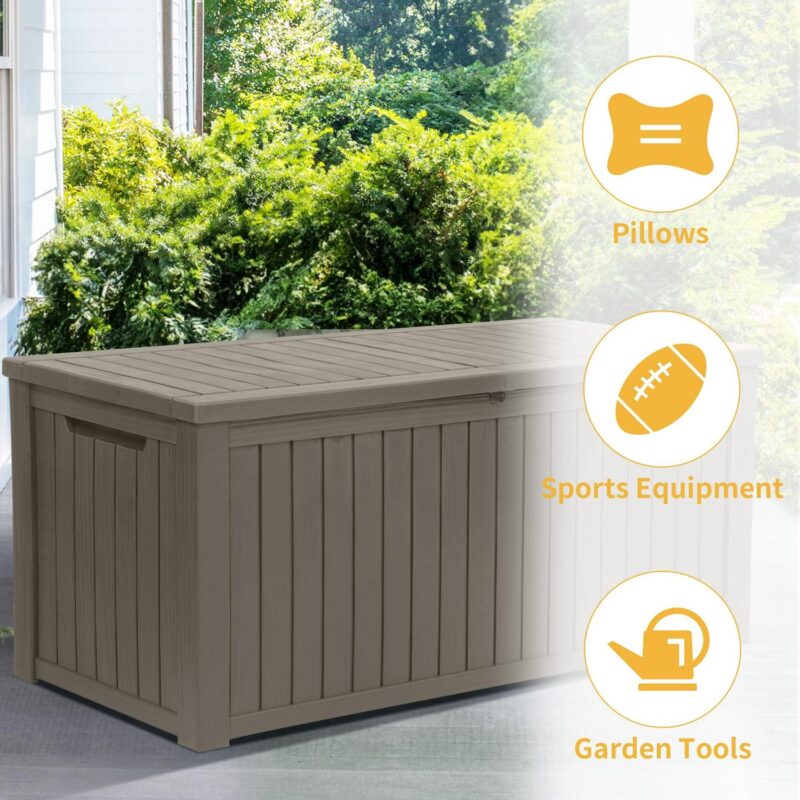 Uforic 180 Gallon Resin Deck Box,Large Outdoor Storage box with Built-in Divide for Patio, Weatherproof and Lockable,Brown - Image 5
