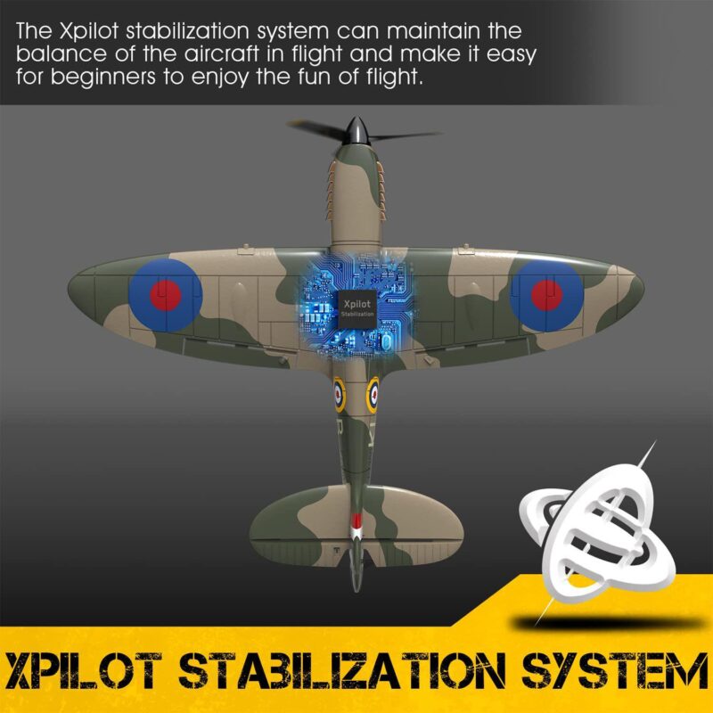 VOLANTEXRC 4-CH Spitfire One Key Remote Control Airplane with Xpilot Stabilizer - Image 5