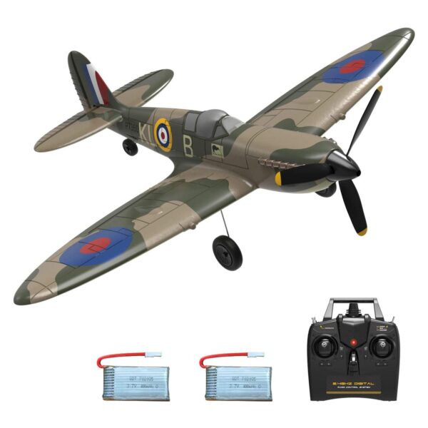 VOLANTEXRC 4-CH Spitfire One Key Remote Control Airplane with Xpilot Stabilizer