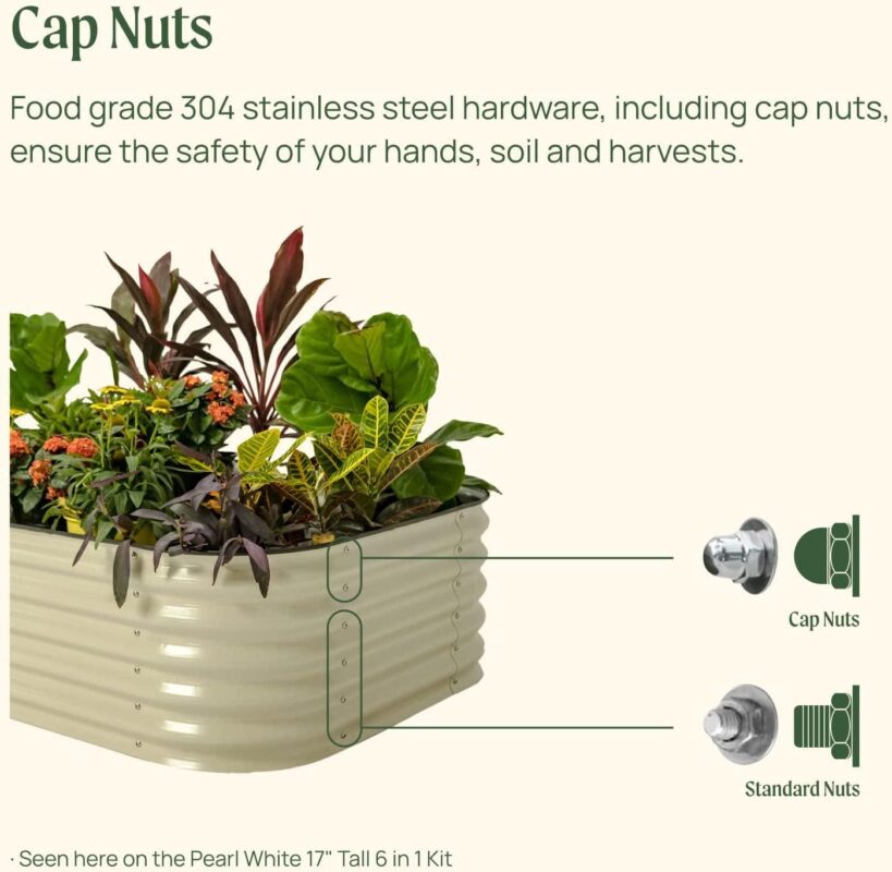 Vego Garden 17  Tall 9 in 1 Raised Gardening Bed 8ftx2ft Metal Outdoor Planter British Green - Image 6