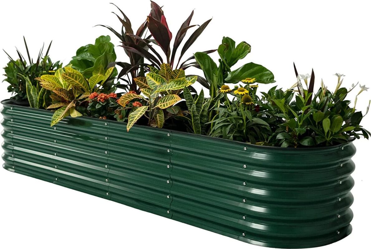 Vego Garden 17  Tall 9 in 1 Raised Gardening Bed 8ftx2ft Metal Outdoor Planter British Green