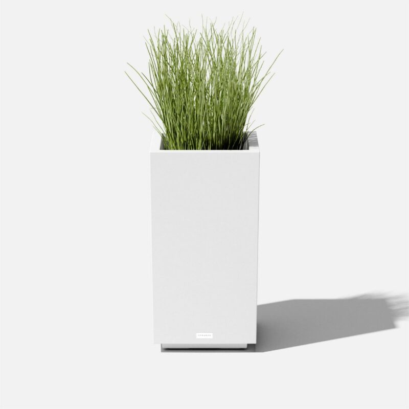 Veradek Block Series Pedestal Short 26  Plastic Planter - White - Image 11