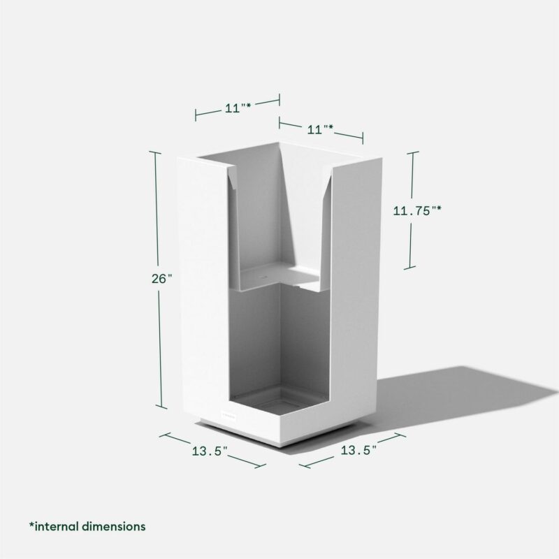 Veradek Block Series Pedestal Short 26  Plastic Planter - White - Image 4