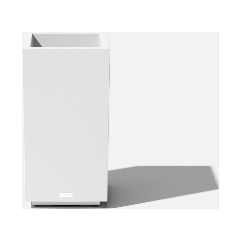 Veradek Block Series Pedestal Short 26  Plastic Planter - White