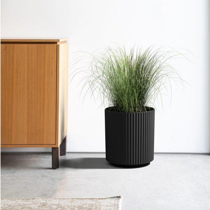 Veradek Demi Series 16  Plastic-Stone Planter - Black - Image 5