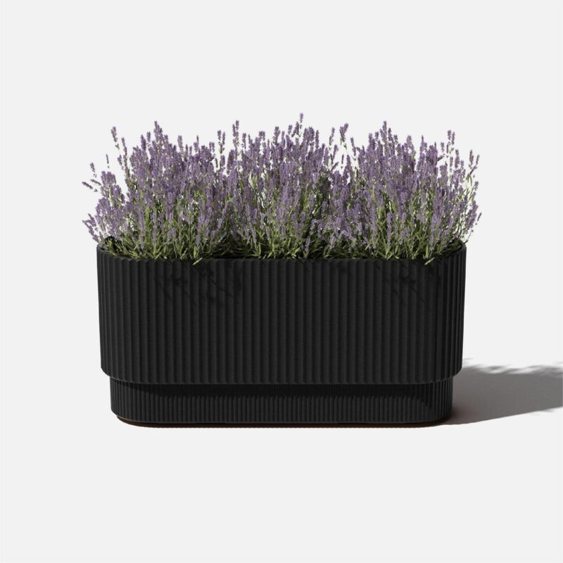 Veradek Demi Series 30  Long Plastic-Stone Planter - Black - Image 9