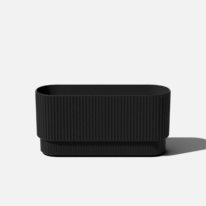 Veradek Demi Series 30  Long Plastic-Stone Planter - Black