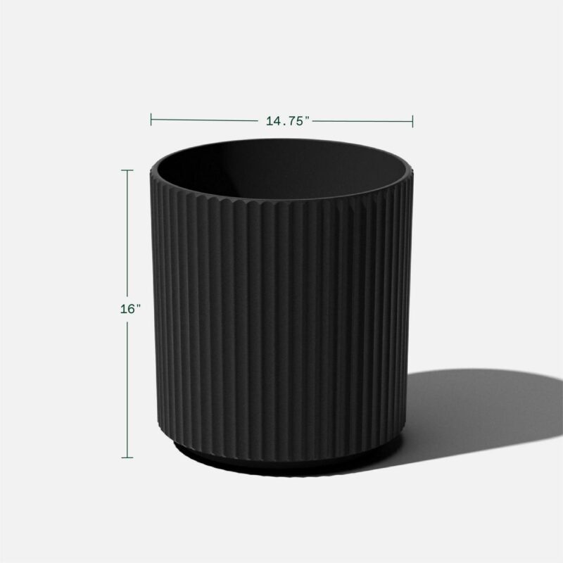 Veradek Demi Series 16  Plastic-Stone Planter - Black - Image 3