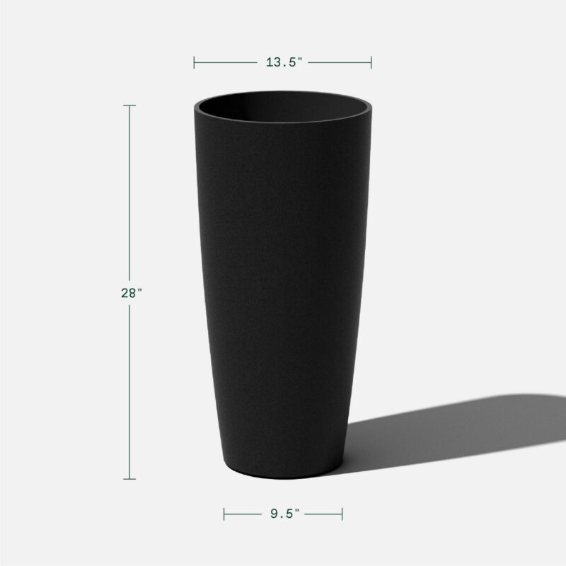 Veradek Mason Series Selena 28  Plastic-Stone Planter 2-Pack Black - Image 4