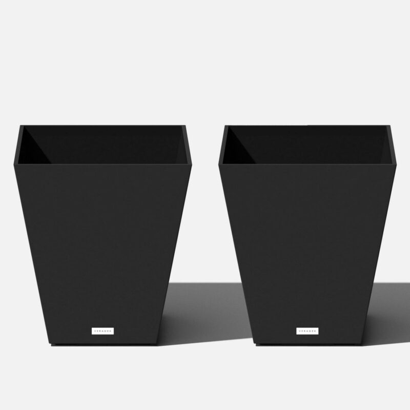 Veradek Pure Series Nobleton 18  Plastic Planter 2-Pack Black - Image 2