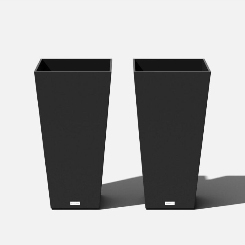 Veradek Pure Series Midland 30  Plastic Planter 2-Pack Black