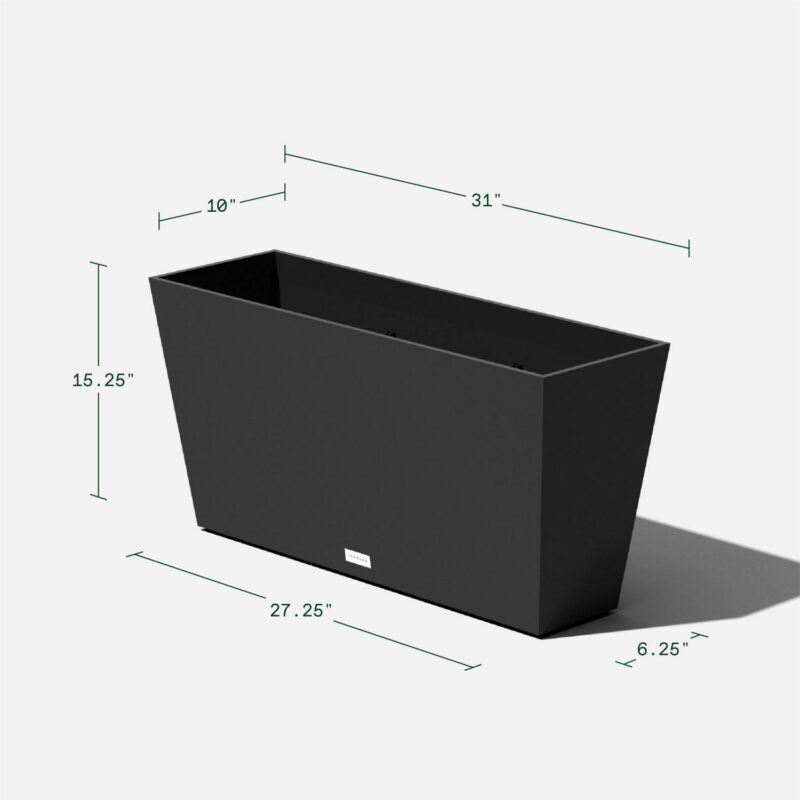 Veradek Pure Series Midori 31  Plastic Planter 2-Pack Black - Image 3