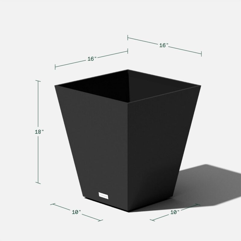 Veradek Pure Series Nobleton 18  Plastic Planter 2-Pack Black - Image 3