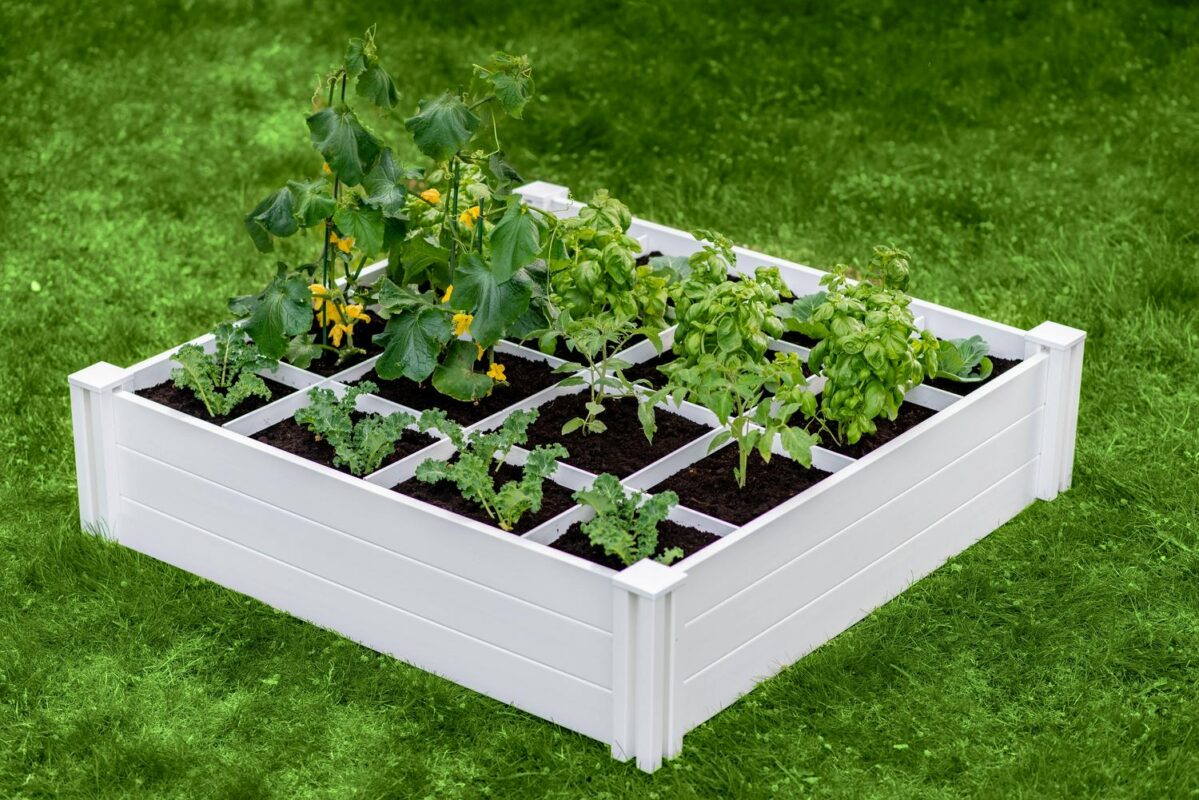 Vita Gardens Tall Raised Garden Bed with GroGrid, 4'L x 4'W